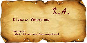 Klausz Anzelma névjegykártya